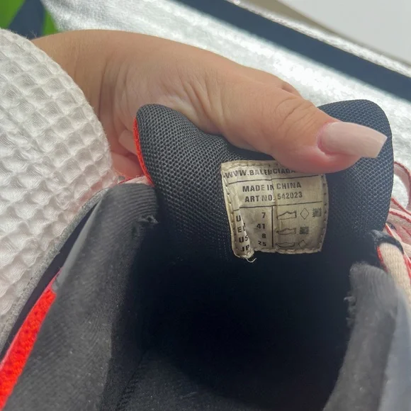 Balenciaga Mens Orange/Red and Black Track Low Top Sneakers Sz 8 - Picture 6 of 8